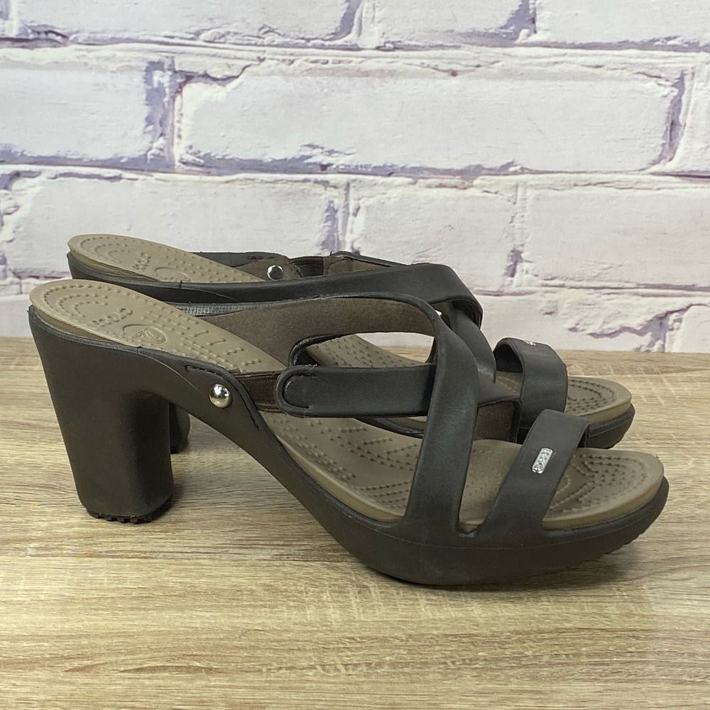 CROCS Black Heeled Sandals